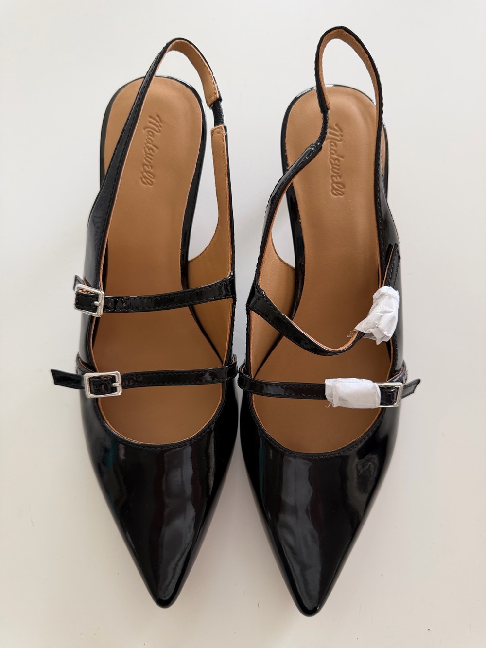 Madewell The Davina Slingback Pump in Black Patent Leather Size 9 1/2